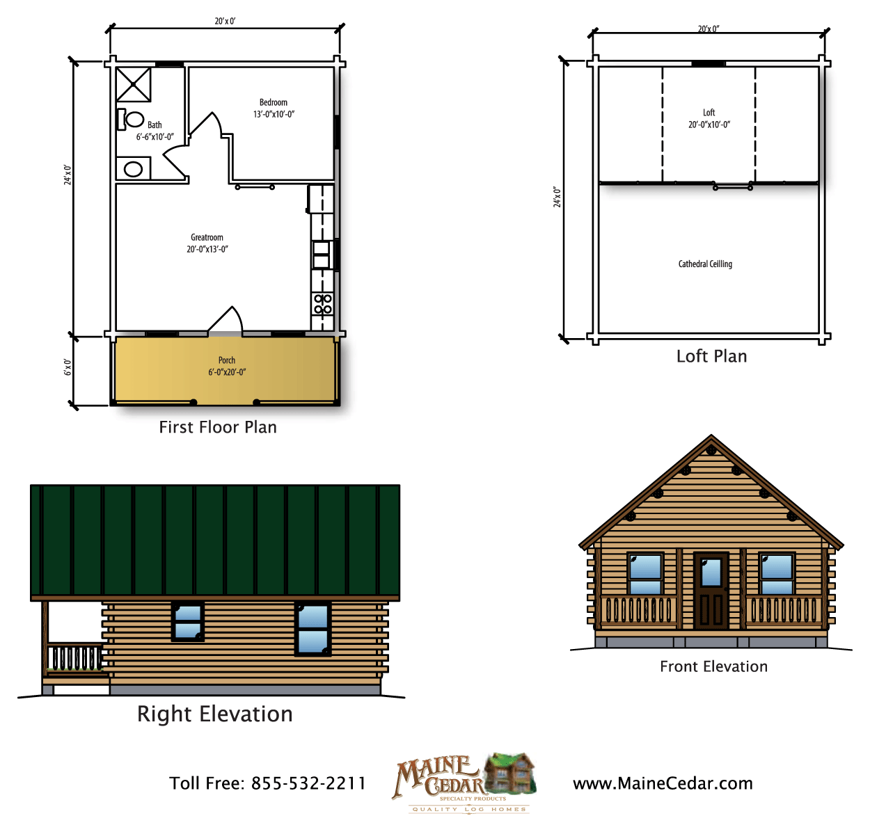 maine log cabin floor plans